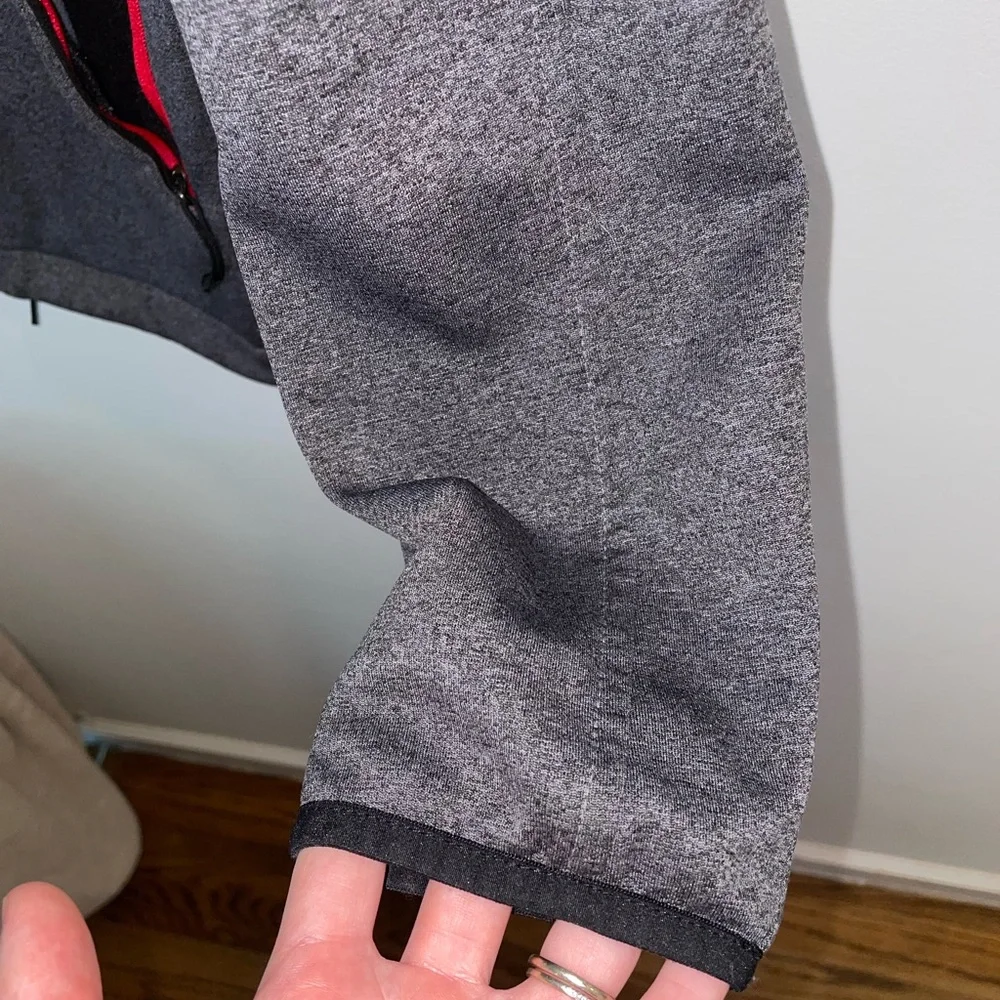 The North Face Men's Charcoal Jacket with Red Trim